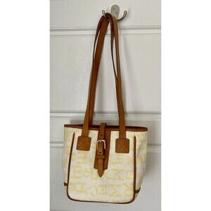Dooney And Bourke Signature Hearts & Stars Handbag /Tote White & Yellow A0093614